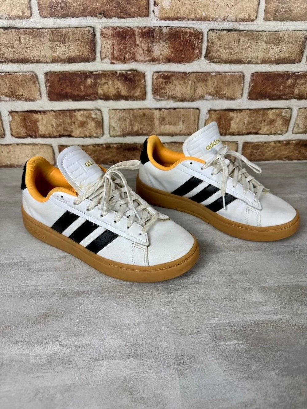 Adidas Grand Court Alpha White Black Gum Sole Sneakers Men's Size 9.5